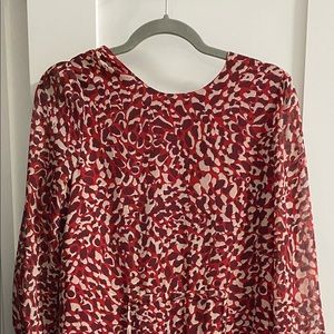 LK Bennet red animal print knee length dress